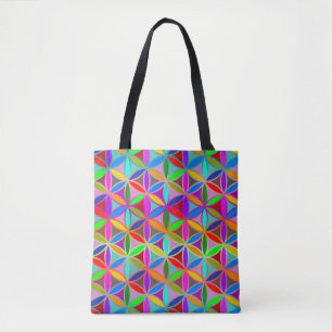 Bolso De Tela Flor de vida - patrón sin costuras - color gradien