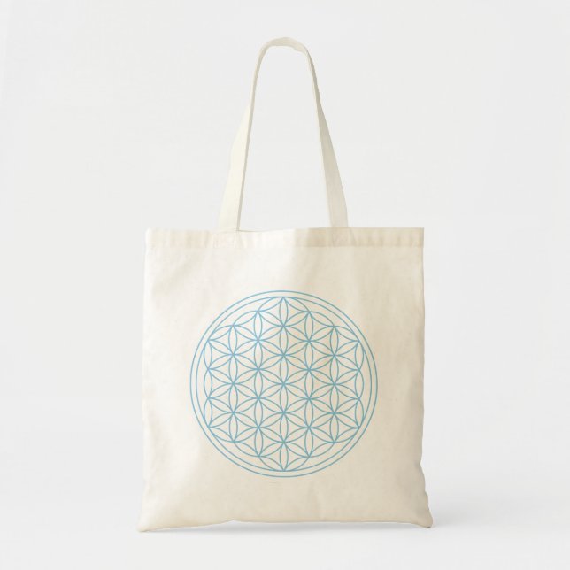 Bolso De Tela Flor del azul de la vida (Frente)