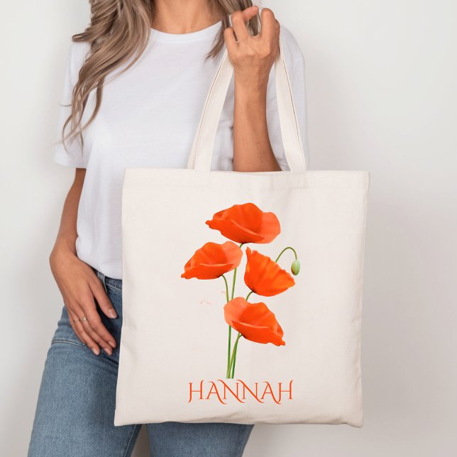 Bolso De Tela Flor del mes de agosto Amapolas rojas (Subido por el creador)