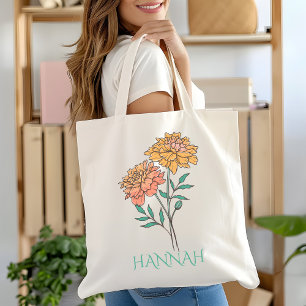 Bolso De Tela Flor del mes de octubre Marigold naranja