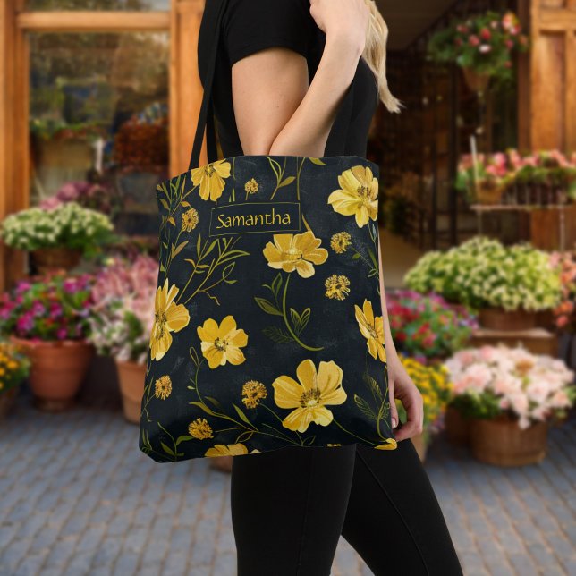 Bolso De Tela Flor elegante de mariposa amarilla (Subido por el creador)