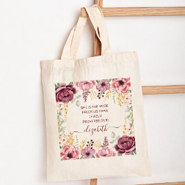Bolso De Tela Flor elegante pastel rosa Proverbios 31