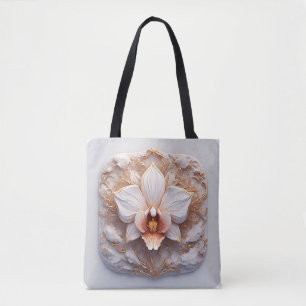 Bolso De Tela Flor elegante sobre fondo ornamentado