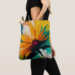 Bolso De Tela Flor Enigmática – Una Danza de Color y Movimiento