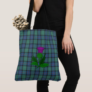 Bolso De Tela Flor escocesa Clan Tartán Tote Bag
