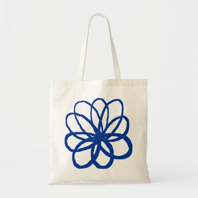 Bolso De Tela Flor espontánea - Azul marino (Frente)