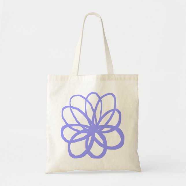 Bolso De Tela Flor espontánea - Azul Pastel (Frente)