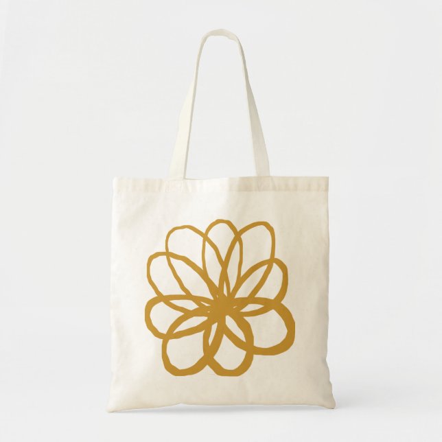 Bolso De Tela Flor espontánea - Marrón dorado (Frente)