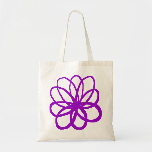 Bolso De Tela Flor espontánea - morada (Frente)