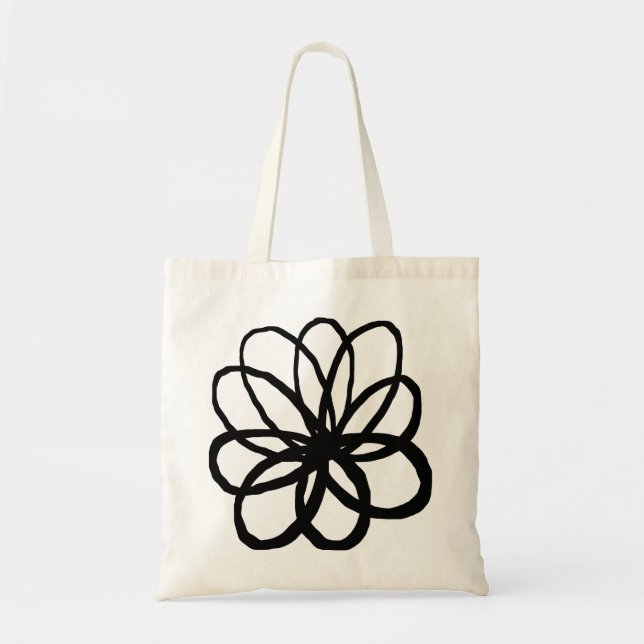 Bolso De Tela Flor espontánea - negro (Frente)