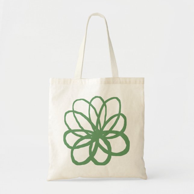 Bolso De Tela Flor espontánea - verde del ejército (Frente)