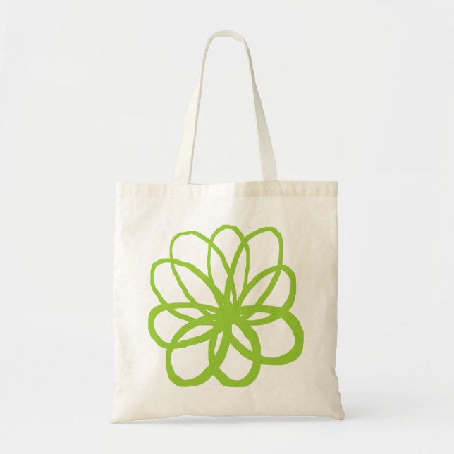 Bolso De Tela Flor espontánea - Verde marciano (Frente)
