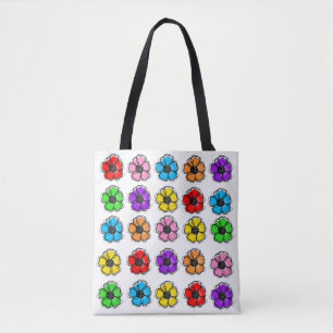 Bolso De Tela Flor Floral Doodle Line Art Watercolor Resumen