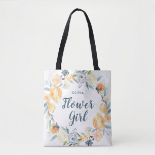 Bolso De Tela Flor Floral Wreath Monogramada Niña