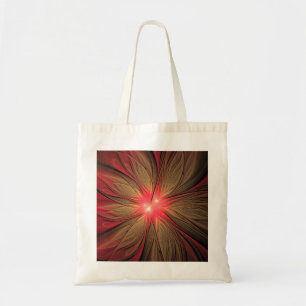 Bolso De Tela Flor fractal de fanatismo rojo