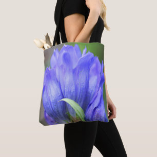 Bolso De Tela Flor gentiana azul pálido en flor