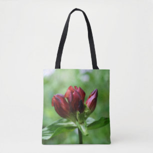 Bolso De Tela Flor Gentiana Roja En Bloom
