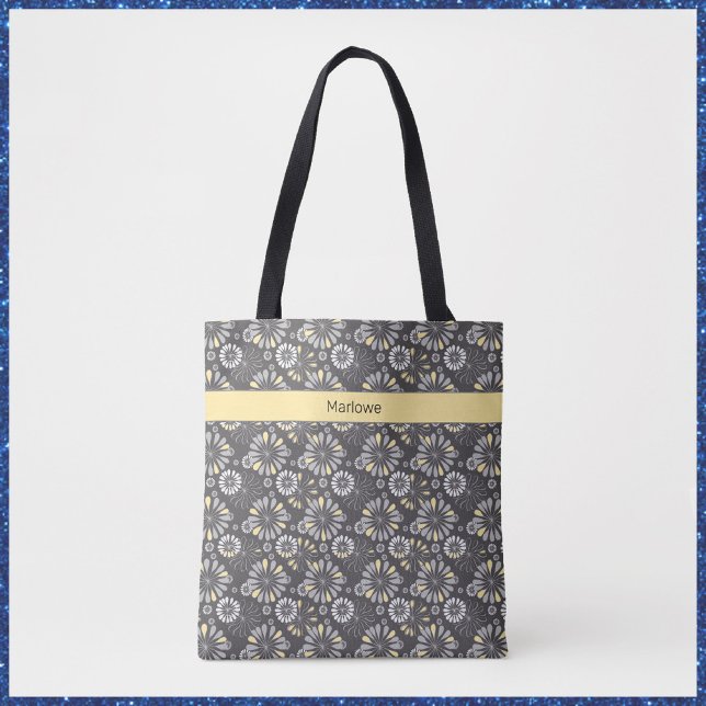 Bolso De Tela Flor gris y amarilla de moda (Subido por el creador)