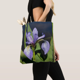 Bolso De Tela Flor Iris de bandera azul
