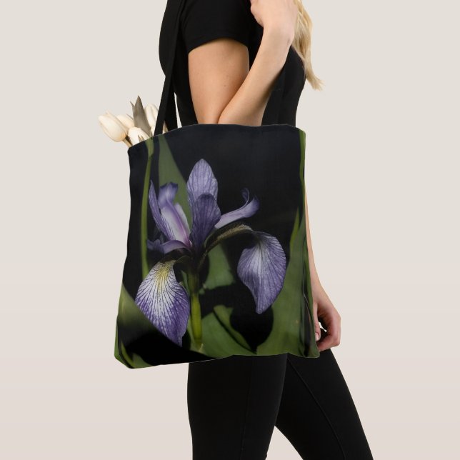 Bolso De Tela Flor Iris de bandera azul (Detalle)