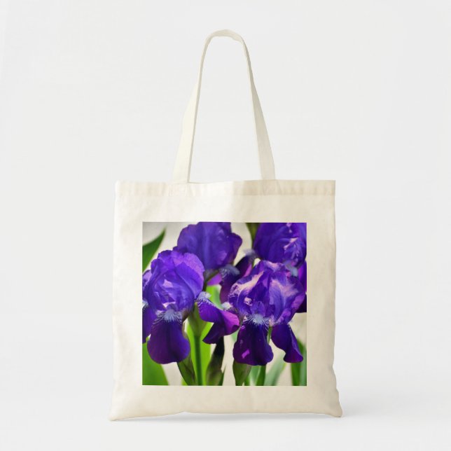 Bolso De Tela Flor iris de iris de iris morado (Frente)