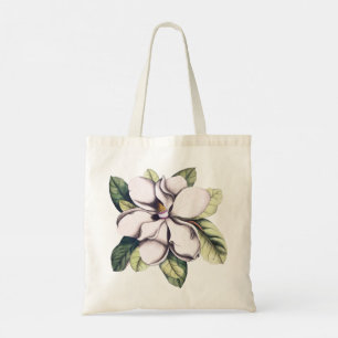 Bolso De Tela Flor magnolia blanca