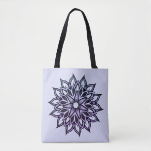Bolso De Tela Flor Mandala Azul Violeta Floral Claves de camiset