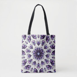 Bolso De Tela Flor Mandala Resumen Patrón Kaleidoscópico
