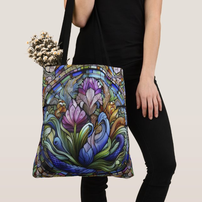 Bolso De Tela Flor morada (Detalle)