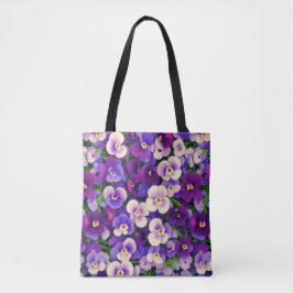 Bolso De Tela Flor morada de panza