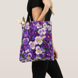 Bolso De Tela Flor morada de panza