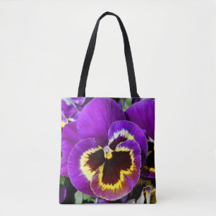 Bolso De Tela Flor morada de panza