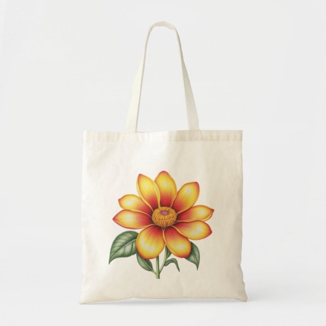 Bolso De Tela Flor naranja (Frente)