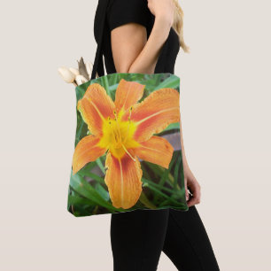 Bolso De Tela Flor naranja
