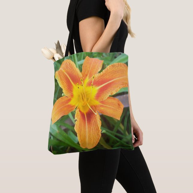Bolso De Tela Flor naranja (Detalle)