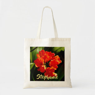 Bolso De Tela Flor naranja con nombre personalizado Algodón flor