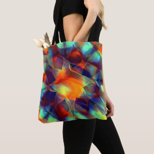 Bolso De Tela Flor naranja intensa en textura digital pulida