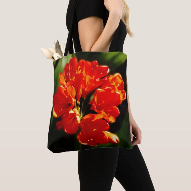 Bolso De Tela Flor Naranja vibrante flor floral (Detalle)