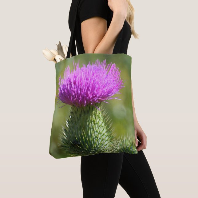 Bolso De Tela Flor otoñal morada de ladrillo (Detalle)