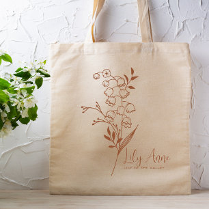 Bolso De Tela Flor Personalizada del Mes de Cumpleaños Mayo Boho
