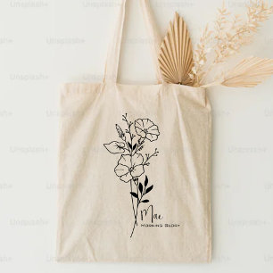 Bolso De Tela Flor Personalizada del Mes de Nacimiento Septiembr