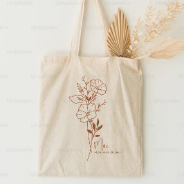 Bolso De Tela Flor Personalizada del Mes de Nacimiento Septiembr