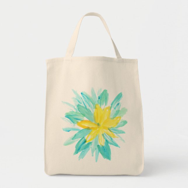 Bolso De Tela flor pintada a mano (Frente)