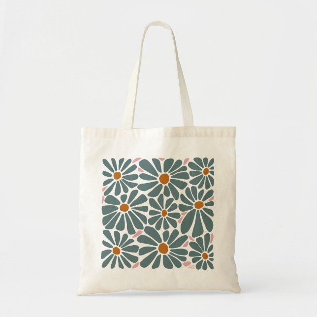Bolso De Tela Flor retro con impresiones de mossy Moose (Frente)