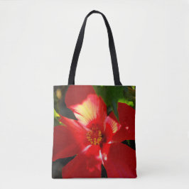 Bolso De Tela Flor roja hibiscus en el sol