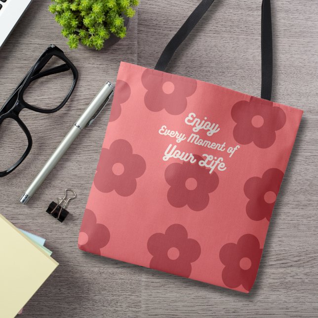 Bolso De Tela Flor roja retro inspiradora (Subido por el creador)