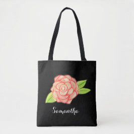 Bolso De Tela Flor Rosa