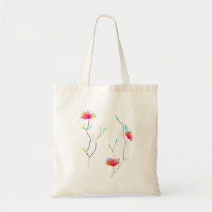 Bolso De Tela Flor rosa arte moderno de inspiración japonesa