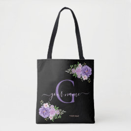 Bolso De Tela flor rosa azul marino, Minimalista moderno elegant