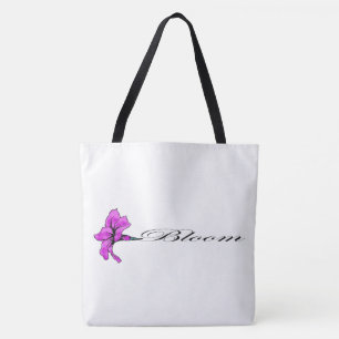Bolso De Tela Flor rosa Bloom horizontal